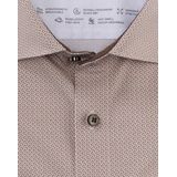 OLYMP - 24/7 Level 5 Body Fit Overhemd - Bruin Dessin - Tricot - Strijkvriendelijk