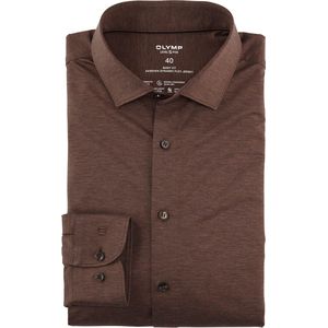 OLYMP - Level Five 24/Seven - Jersey Shirt - Bruin - Lange Mouw