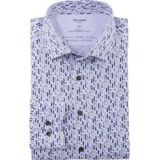 OLYMP - Luxor 24/7 Overhemd - Olijfgroen Dessin - Strijkvriendelijk - Dynamic Flex