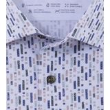 OLYMP - Luxor 24/7 Overhemd - Olijfgroen Dessin - Strijkvriendelijk - Dynamic Flex