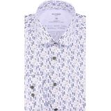 OLYMP - Luxor 24/7 Overhemd - Olijfgroen Dessin - Strijkvriendelijk - Dynamic Flex