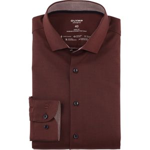 OLYMP Level Five 24/Seven Dynamic Flex Overhemd bruinrood, Gestructureerd