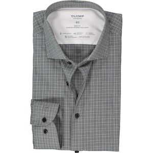 OLYMP - Level 5 - Overhemd - Zwart/Wit - Poplin - Lange Mouwen