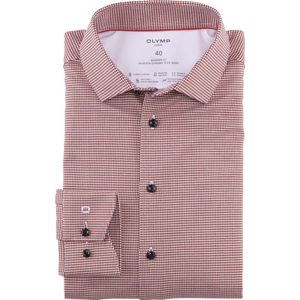 OLYMP - Luxor 24/7 - Overhemd - Baksteenrood - Dynamic Flex