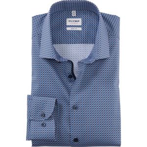 OLYMP - Level 5 Body Fit - Overhemd - Marineblauw - Katoenmix - Strijkvriendelijk