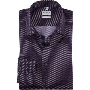 OLYMP Level 5 body fit overhemd, popeline, rood dessin