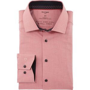 OLYMP - Luxor 24/7 - Overhemd - Baksteenrood - Modern Fit - Popeline