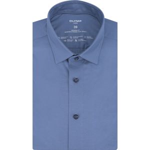OLYMP - Luxor 24/Seven Overhemd - Marine Blauw - Tricot - Strijkvriendelijk