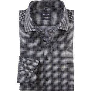 OLYMP - Luxor - Overhemd - Olijfgroen - Popeline - Strijkvriendelijk