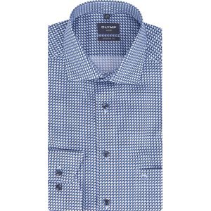 OLYMP Luxor modern fit overhemd, popeline, bleu dessin