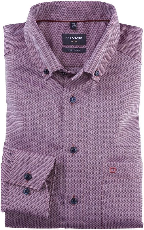 Olymp, Heren, Overhemden, Paars, Maat: 2XL