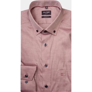 OLYMP Luxor modern fit overhemd, structuur, donkerrood