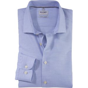 OLYMP Level 5 body fit overhemd, popeline, bleu dessin