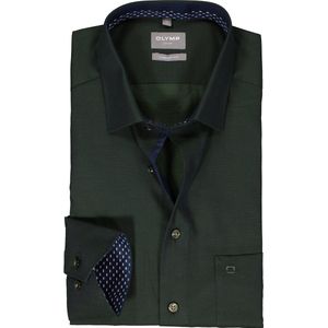 OLYMP comfort fit overhemd, structuur, olijfgroen (contrast)