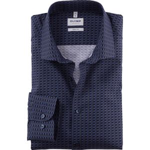 OLYMP - Level 5 - Overhemd - Rookblauw - Body Fit, Twill, Easy Iron