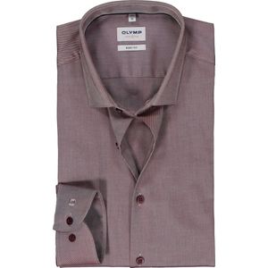 OLYMP Level 5 body fit overhemd, twill, donker rood
