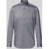 OLYMP - Heren Overhemd - Antraciet Grijs - Twill - Lange Mouwen