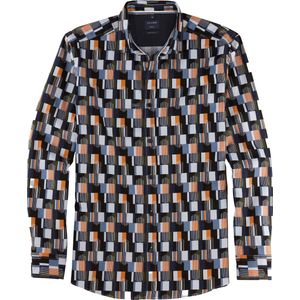 OLYMP - Casual - Overhemd - Groen - Flanel, Regular Fit, Kent Kraag, Easy Iron