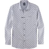 OLYMP - Casual - Flanellen Overhemd - Bleu Dessin - Regular Fit