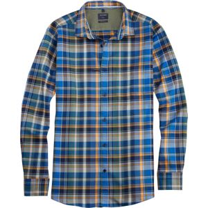 OLYMP - Casual - Overhemd - Groen - Flanel, Regular Fit, Kent-kraag, Easy Iron