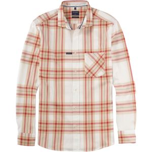 OLYMP - Casual - Rood Geruit Overhemd - Flanel - Regular Fit