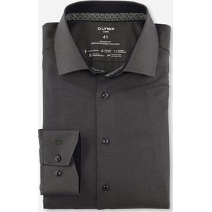 OLYMP - 24/7 Overhemd - Olijfgroen - Herringbone - Modern Fit