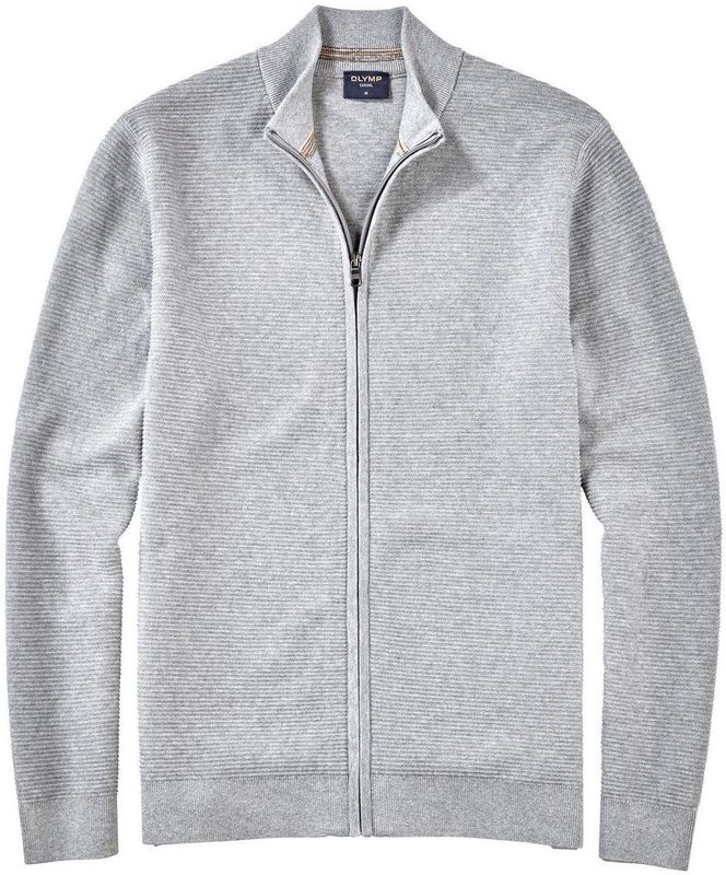 OLYMP Casual - Vest - Grijs - Katoen