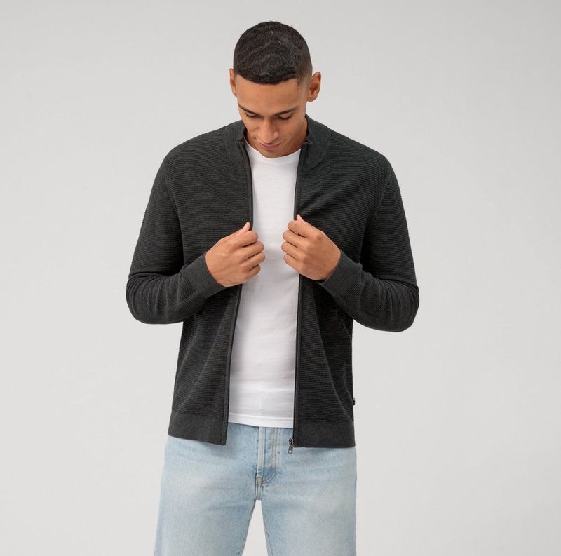 OLYMP - Trui - Grijs - 100% Katoen - Licht Getailleerd