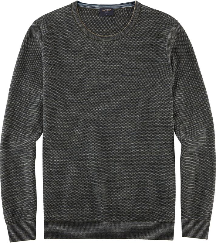 OLYMP - Casual - Pullover - Grijsgroen - Katoen
