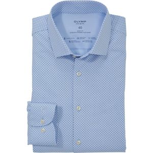 OLYMP - Multicolor Gestipt Overhemd - Katoen/Polyester/Elastaan - Kent Kraag