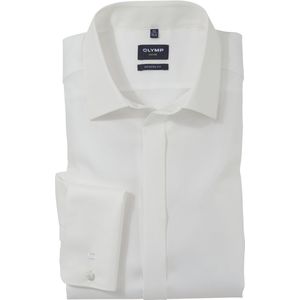 OLYMP Luxor modern fit overhemd twill lichtbeige Strijkvrij Boord