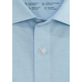 OLYMP - Blauw Effen Overhemd - Katoen - Kent Kraag - Lange Mouwen