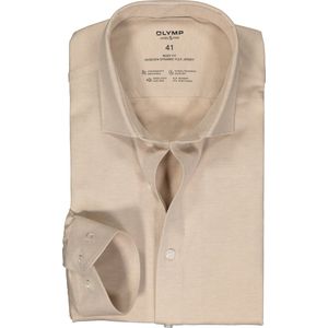 OLYMP 24/7 Level 5 body fit overhemd, tricot, beige