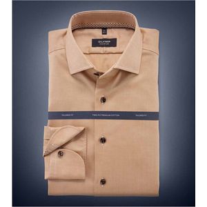 OLYMP SIGNATURE - Overhemd - Caramel - Lange Mouw - 100% Katoen