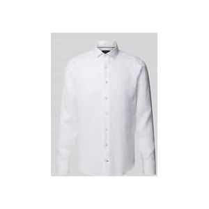 OLYMP - SIGNATURE - Casual Overhemd - Wit - Tailored Fit, Linnen