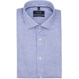 OLYMP SIGNATURE - Overhemd - Blauw - Linnen - Tailored Fit