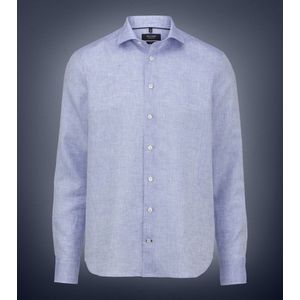 OLYMP SIGNATURE - Overhemd - Blauw - Linnen - Tailored Fit