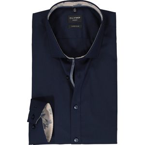 OLYMP - Overhemd - Donkerblauw - Poplin - Extra Lange Mouwen