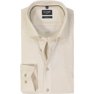 OLYMP - Modern Fit Overhemd - Beige - 100% Katoen - Strijkvrij