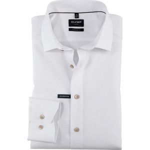 OLYMP - Modern Fit - Overhemd - Wit - 100% Katoen - Strijkvrij