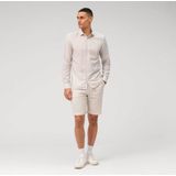 OLYMP Level Five Garment Washed Linnen Overhemd natuurlijk, Bedrukt
