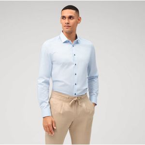 OLYMP Level 5 body fit overhemd, structuur, lichtblauw