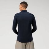OLYMP 24/7 Level 5 Overhemd - Tricot - Marine Blauw - Strijkvriendelijk