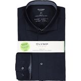 OLYMP 24/7 Level 5 Overhemd - Tricot - Marine Blauw - Strijkvriendelijk