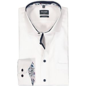OLYMP modern fit overhemd, mouwlengte 7, popeline, wit