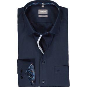 OLYMP - Overhemd - Donkerblauw - Poplin - Comfort Fit