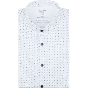 OLYMP Level 5 Overhemd Stretch Print Wit - Maat 40 - Heren - Overhemden Formeel