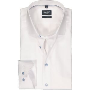 OLYMP - Modern Fit - Overhemd - Wit - Popeline - Strijkvrij