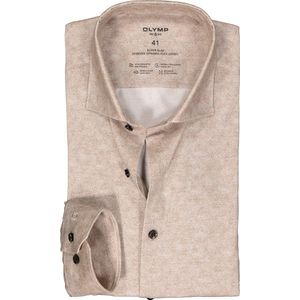 OLYMP - 24/7 No. 6 - Overhemd - Bruin Melange - Super Slim Fit