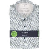 OLYMP - 24/7 - Overhemd - Wit - Korte Mouw, Dynamic Flex, Bloemen Dessin